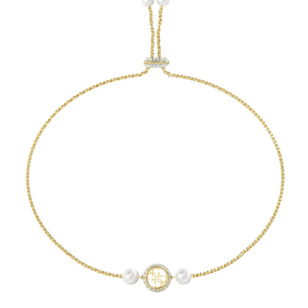 Bracelet Guess Tiny Pearly Acier Jaune Oxyde De Zirconium Perle D'Imitation - Bracelets cha&icirc;nes Femme | Marc Orian