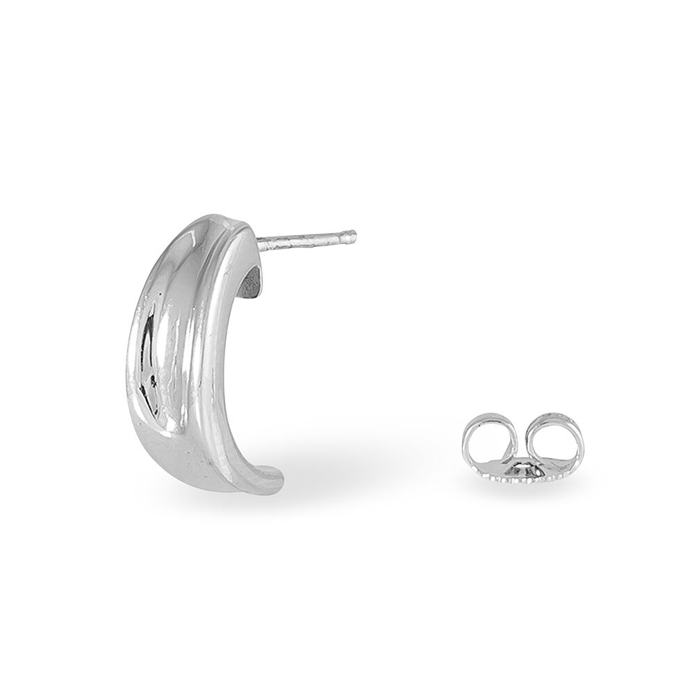 Demi Créoles Anne-christelleae Argent Blanc - Puces Femme | Marc Orian