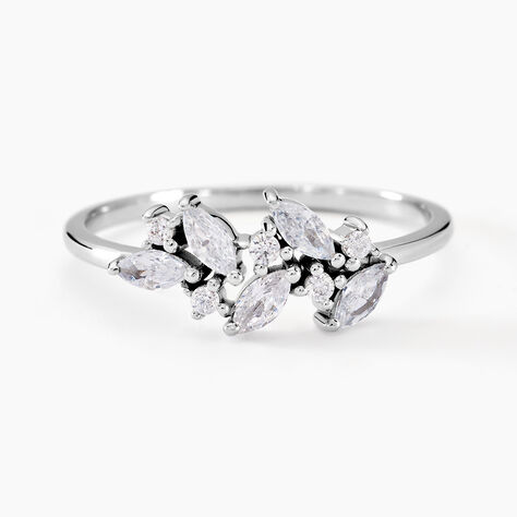 Bague Fidelis Or Blanc Oxyde De Zirconium - Bagues avec pierre Femme | Marc Orian