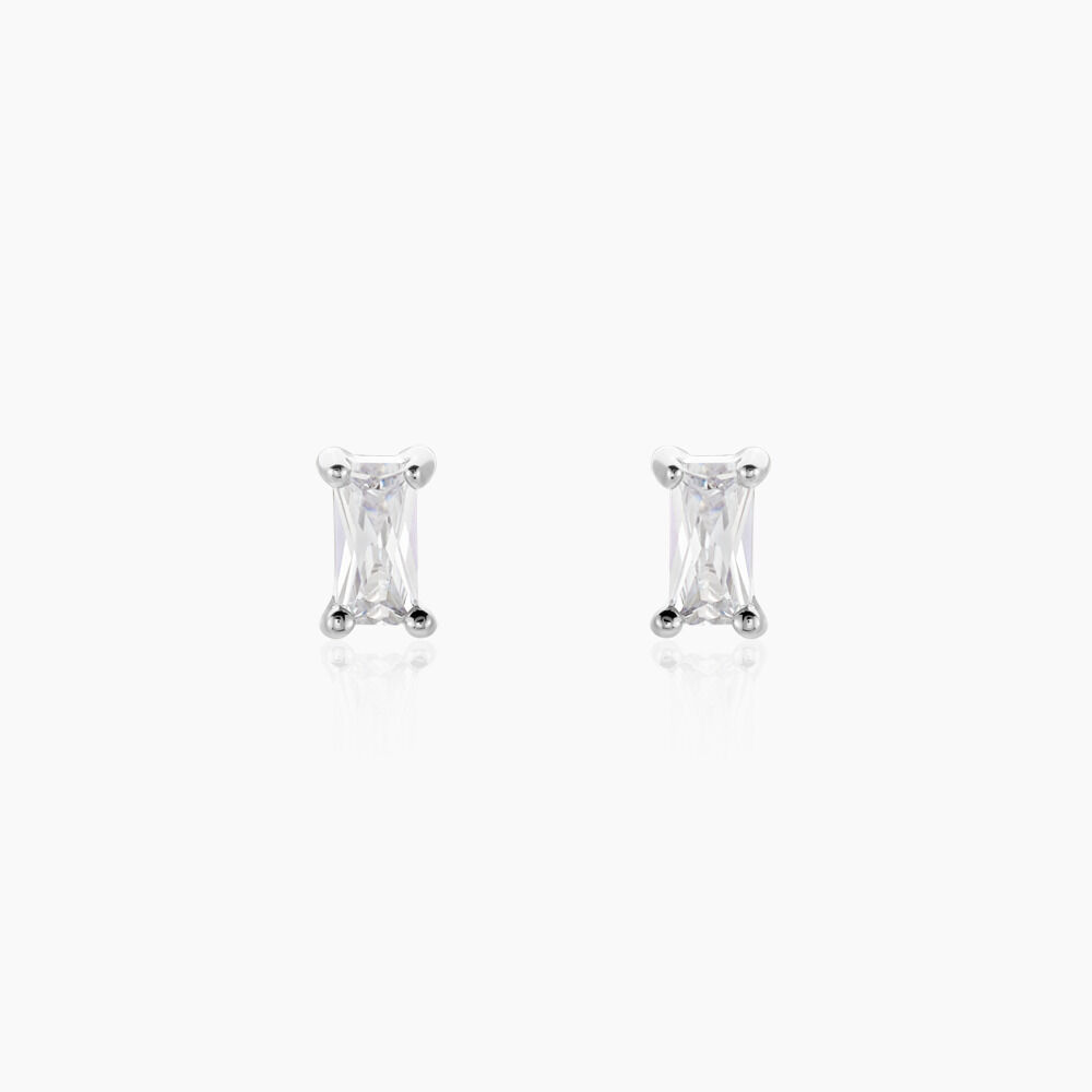 Boucles D'oreilles Puces Udia Argent Blanc Oxyde De Zirconium - Puces Femme | Marc Orian