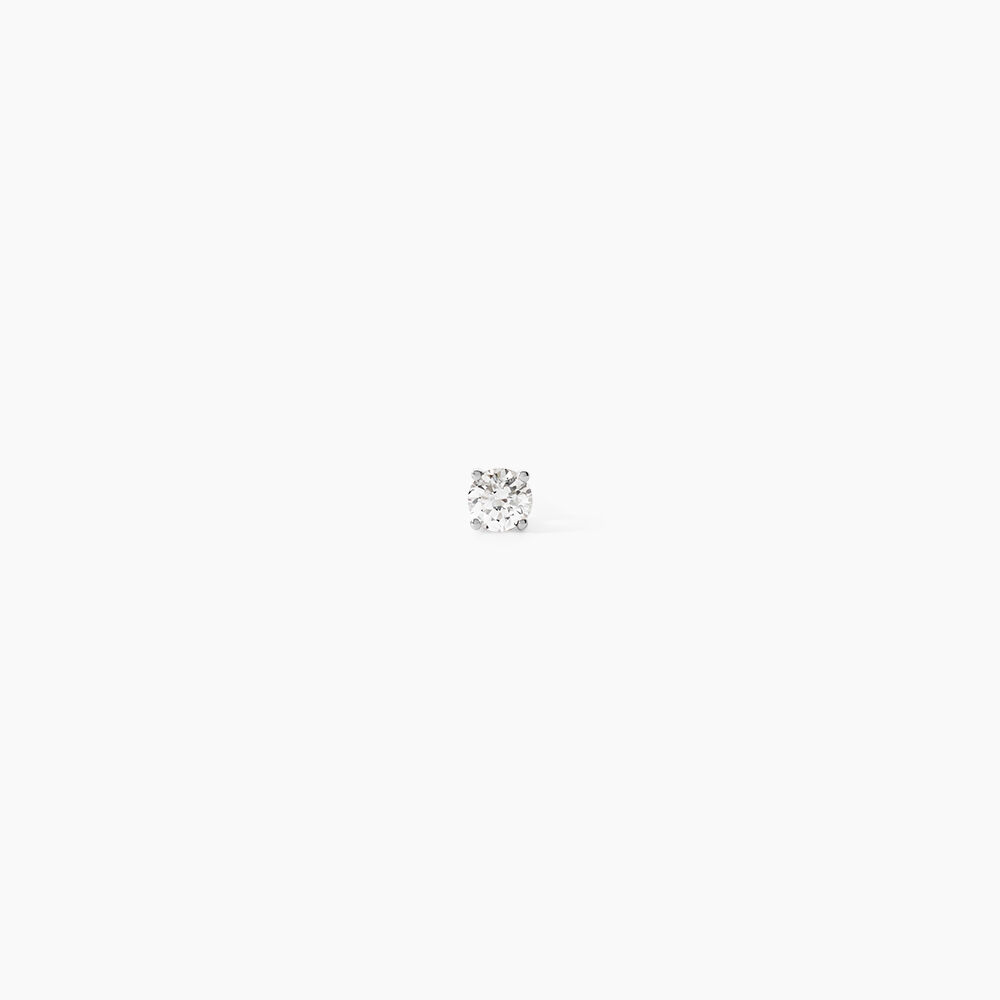 Boucle D'oreille Puce Unitaire Victoria Or Blanc Diamant - Boucles d'oreilles mariage Famille | Marc Orian