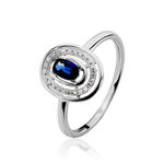 Bague Lina Or Blanc Saphir Et Diamant - Solitaires Femme | Marc Orian