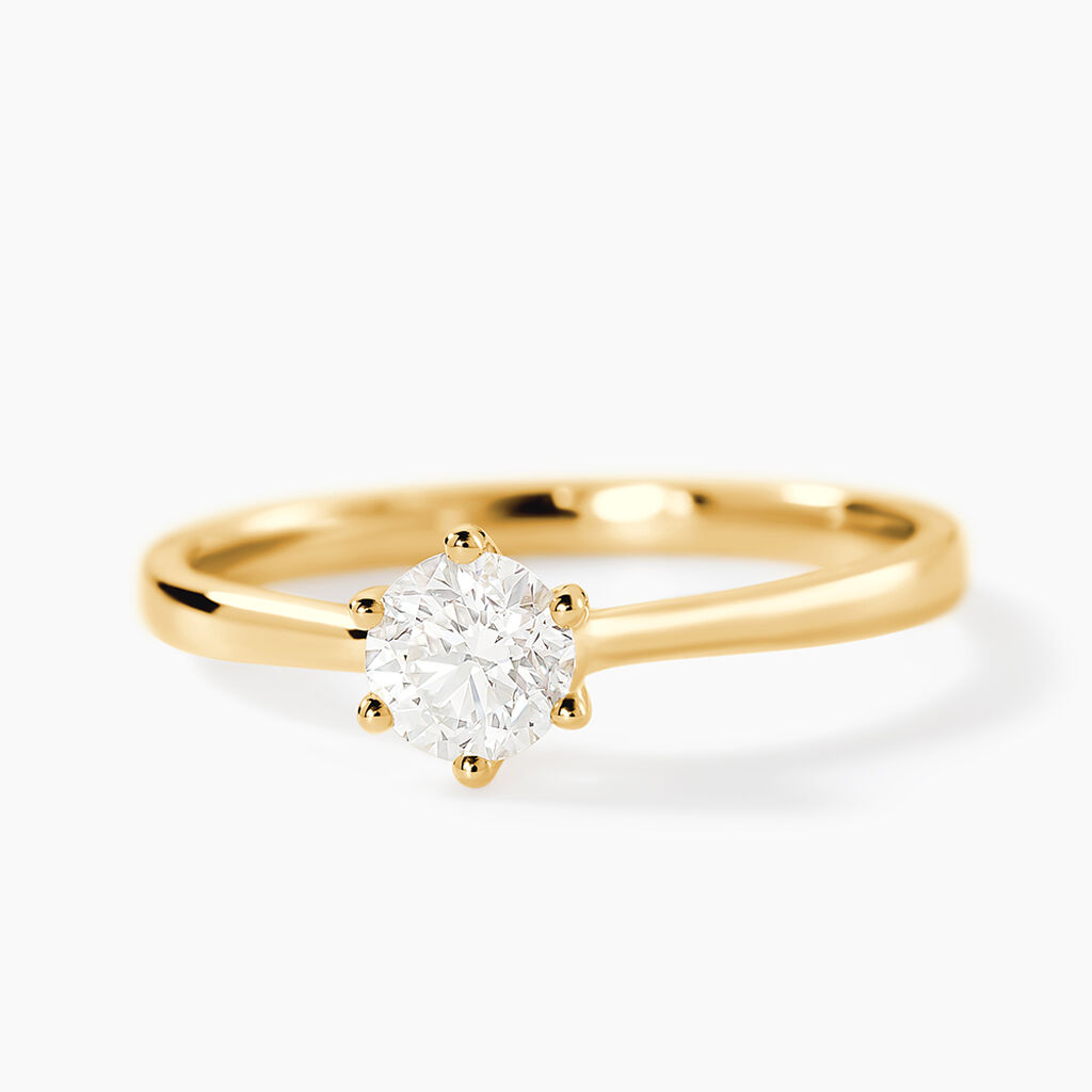 Bague Solitaire Athena Or Jaune Diamant - Parures de mariage Femme | Marc Orian