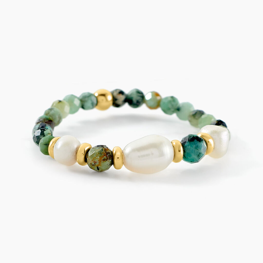 Bague Acier Jaune Turquoise - Bijoux fantaisie Femme | Marc Orian