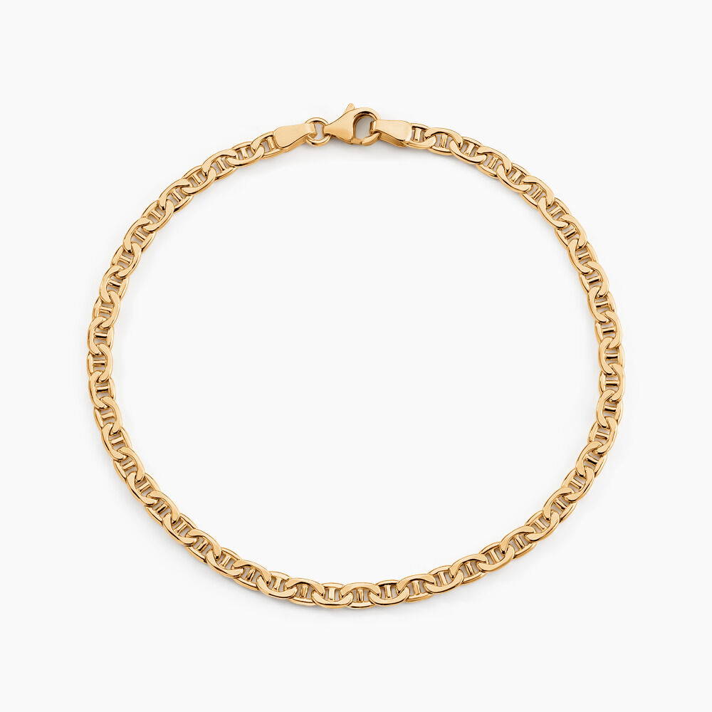 Bracelet Capucin Or Jaune Maille Marine Plate - Bracelets mailles Homme | Marc Orian