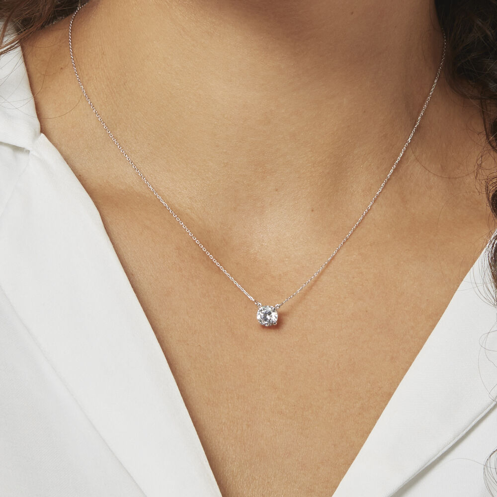 Collier Ponama Or Blanc Oxyde De Zirconium - Colliers avec pierres Femme | Marc Orian