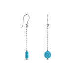Boucles D'oreilles Pendantes Graziana Argent Blanc Turquoise - Pendantes Femme | Marc Orian