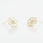 Boucles D'oreilles Puces Philine Fleur Or Jaune Oxyde De Zirconium - Puces Femme | Marc Orian