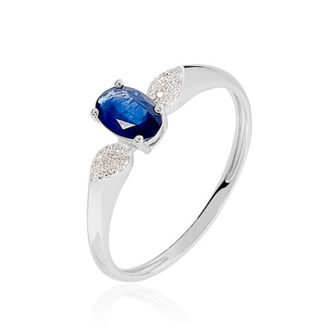 Bague Edgina Or Blanc Saphir Et Diamant - Bagues Solitaire Femme | Marc Orian