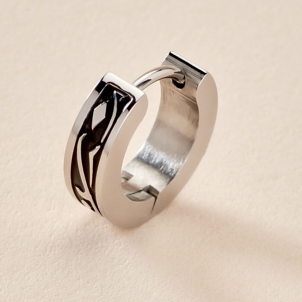 Cr&eacute;ole Unitaire Altan Acier Blanc - Piercings d'oreilles Homme | Marc Orian