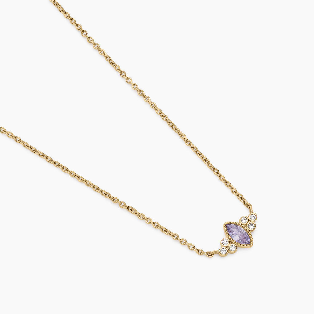 Collier Azel Plaque Or Jaune Oxyde De Zirconium - Colliers avec pierres Femme | Marc Orian