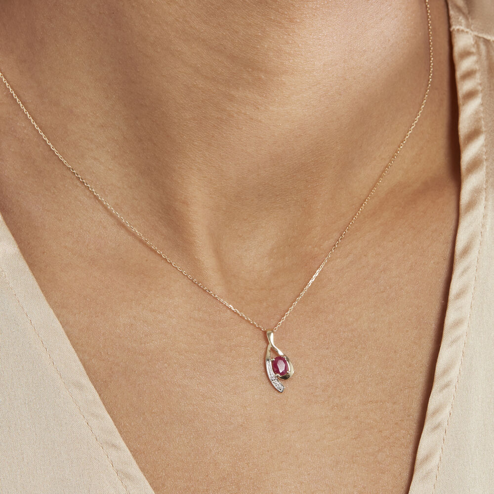 Collier Sagesse Or Jaune Rubis Et Diamant - Colliers avec pierres Femme | Marc Orian