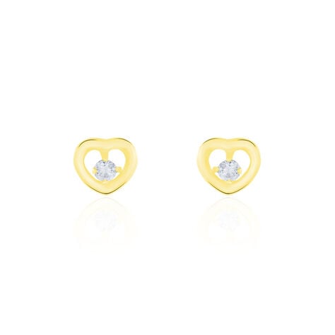 Boucles D'oreilles Puces Dolly Or Jaune Oxyde De Zirconium - Puces Famille | Marc Orian