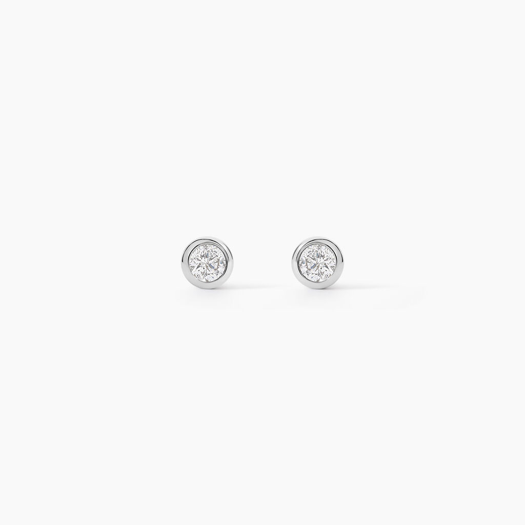 Boucles D'oreilles Puces Ofelia Or Blanc Diamant - Boucles d'oreilles mariage Femme | Marc Orian