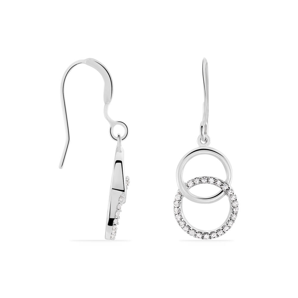 Boucles D'oreilles Pendantes Isabel Argent Blanc Oxyde De Zirconium - Pendantes Femme | Marc Orian