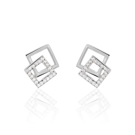 Boucles D'oreilles Puces Argent Blanc Maysoon Oxydes De Zirconium - Puces Femme | Marc Orian
