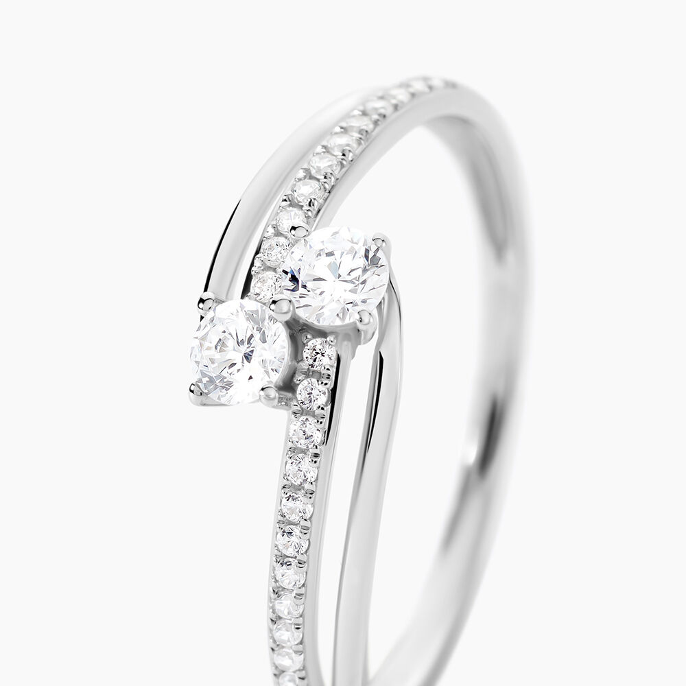 Bague Clarina Or Blanc Oxyde De Zirconium - Bagues avec pierre Femme | Marc Orian