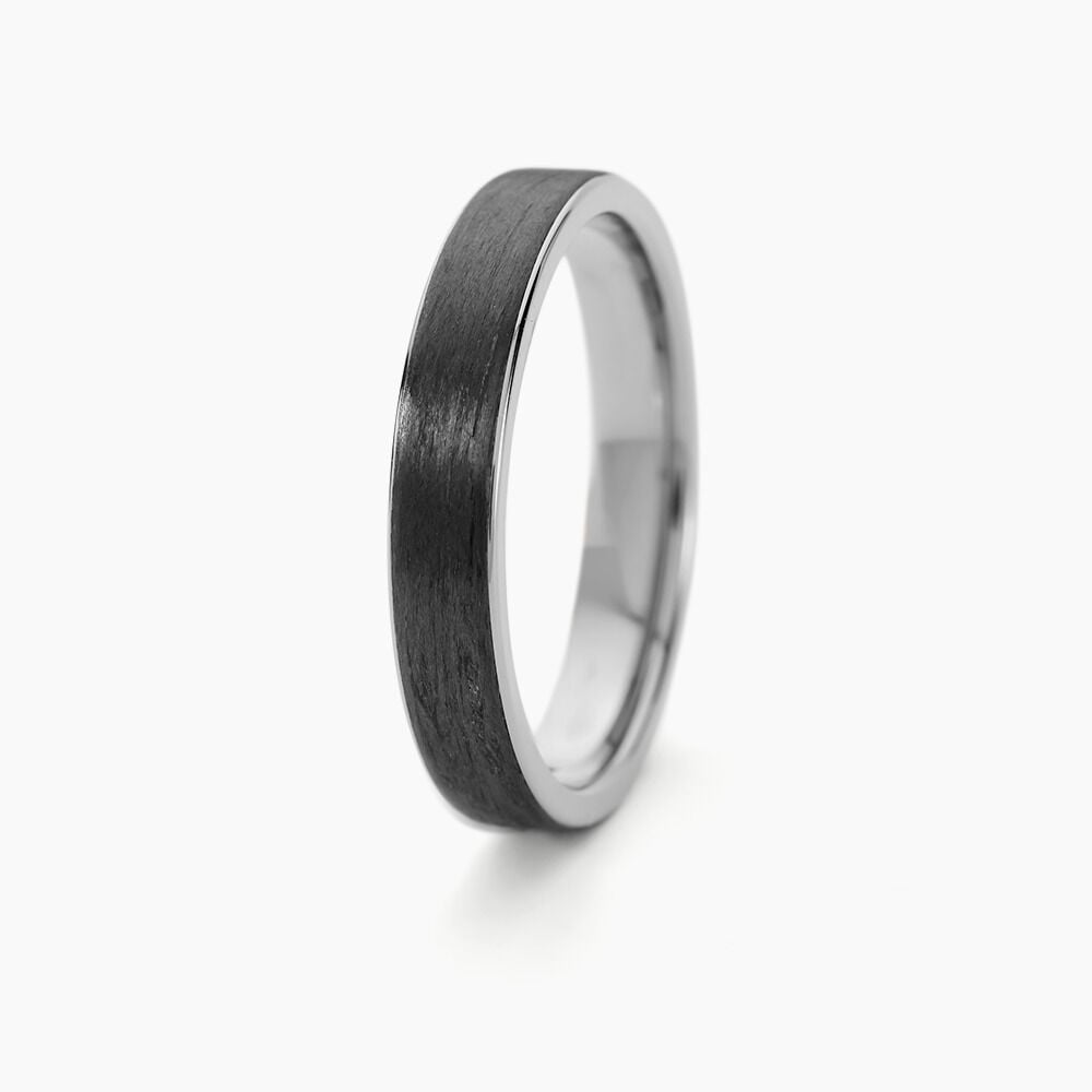 Alliance Nayhan Ruban Plat Titane Blanc - Alliances personnalisées Unisex | Marc Orian