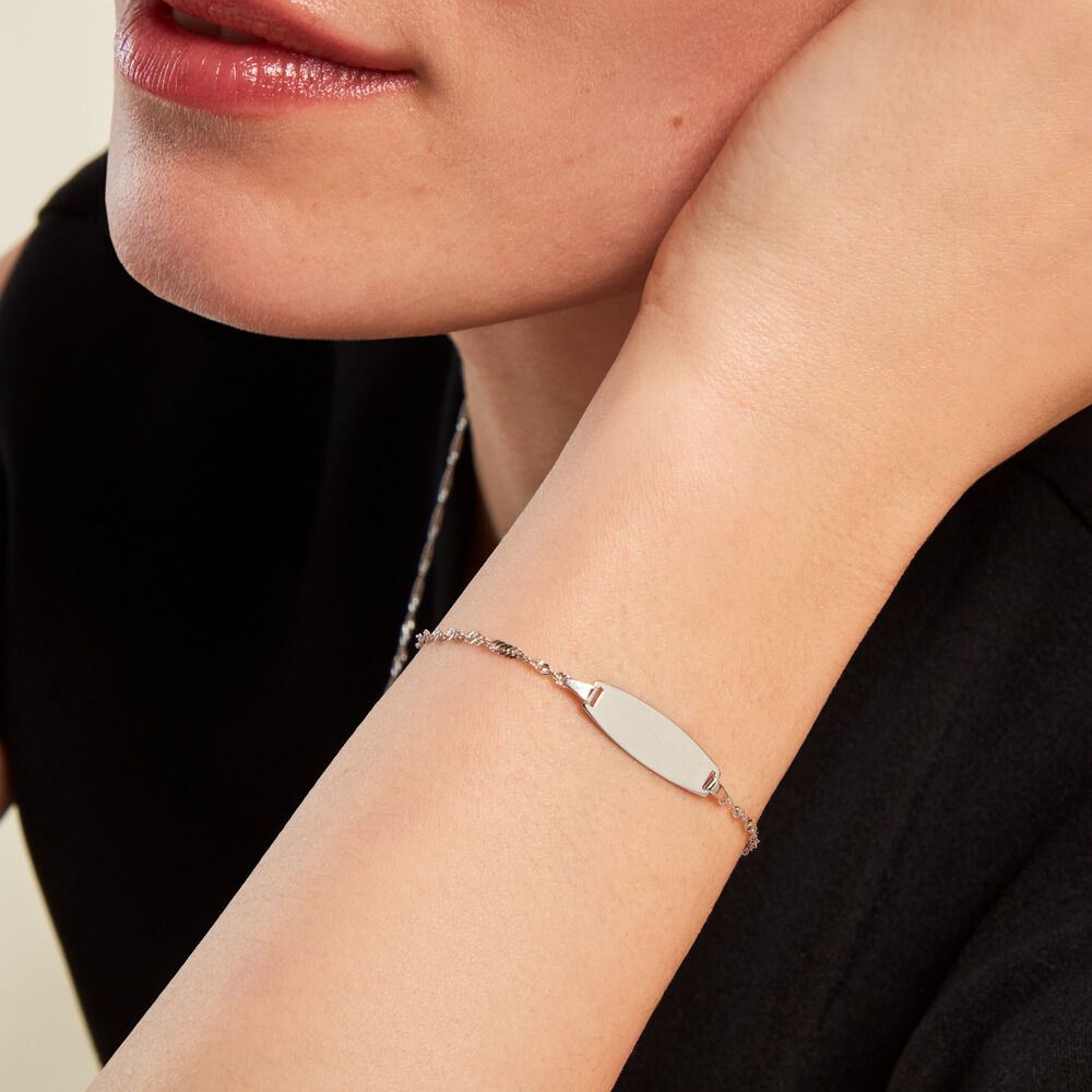 Bracelet Identitée Myline Argent Blanc - Gourmettes Femme | Marc Orian