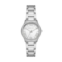 cadran argenté fond nacre blanche bracelet acier argenté