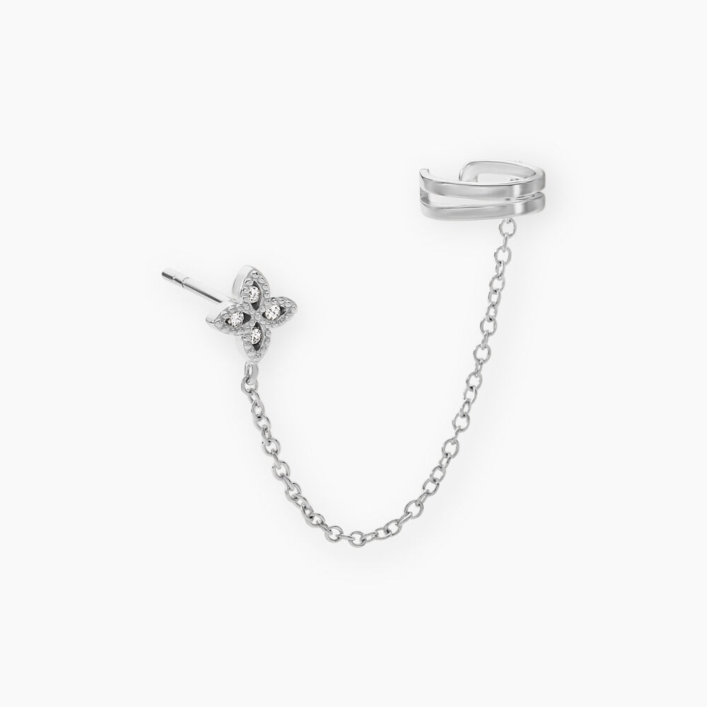 Bijou D'oreille Unitaire Argent Blanc Heh Oxydes De Zirconium - Piercings d'oreilles Femme | Marc Orian