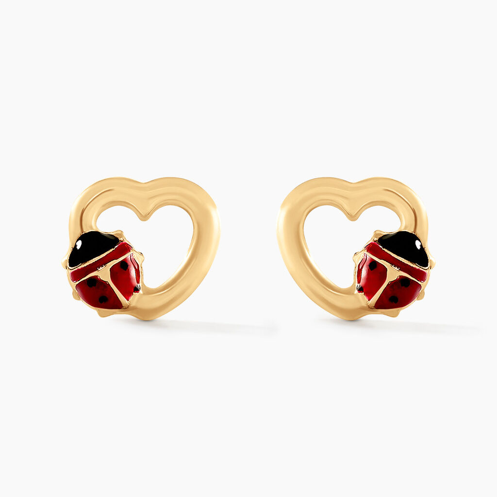 Boucles D'oreilles Puces Or Jaune Syringa Smalto - Puces Enfant | Marc Orian