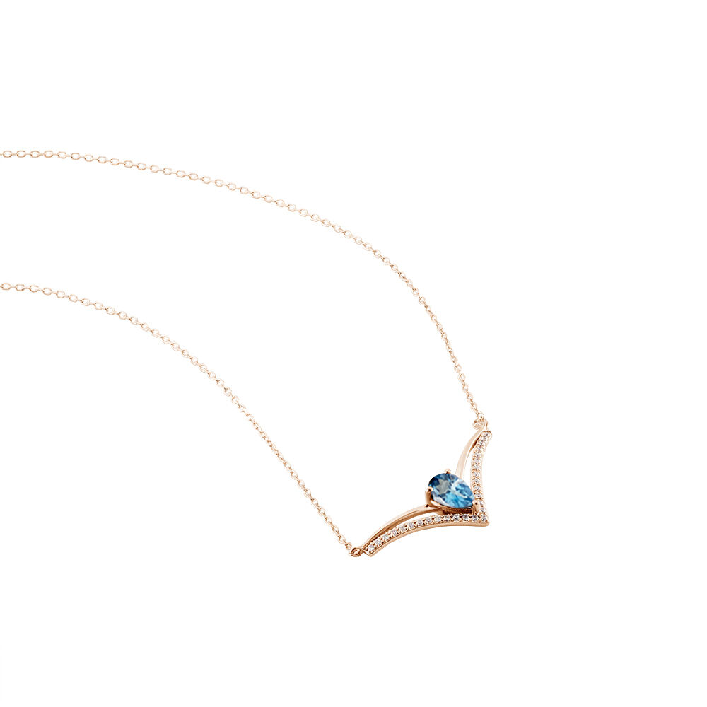 Collier Or Rose Gaelle Topaze Oxydes De Zirconium - Colliers avec pierres Femme | Marc Orian