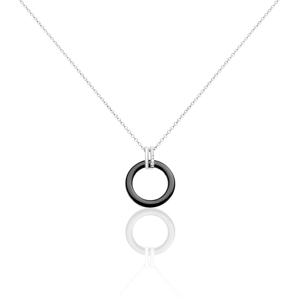 Collier Bertillianne Argent Blanc Céramique Et Oxyde De Zirconium - Colliers avec pierres Femme | Marc Orian