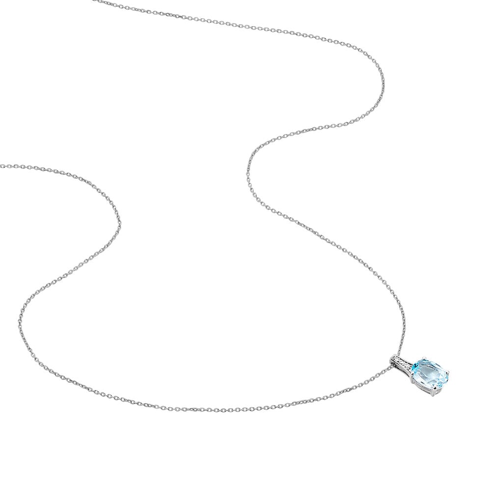 Collier Cindy Or Blanc Topaze Oxyde De Zirconium - Colliers avec pierres Femme | Marc Orian