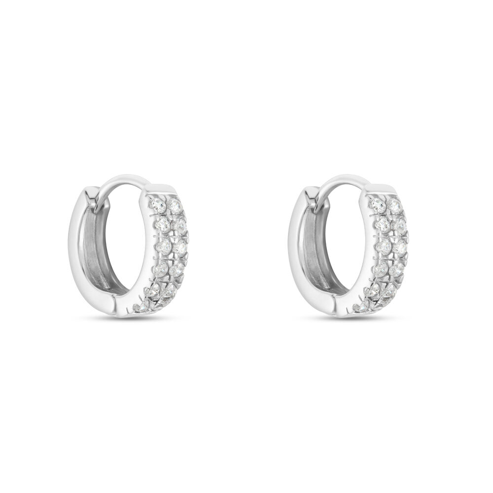 Créoles Argent Blanc Denice Oxydes De Zirconium - Créoles Femme | Marc Orian