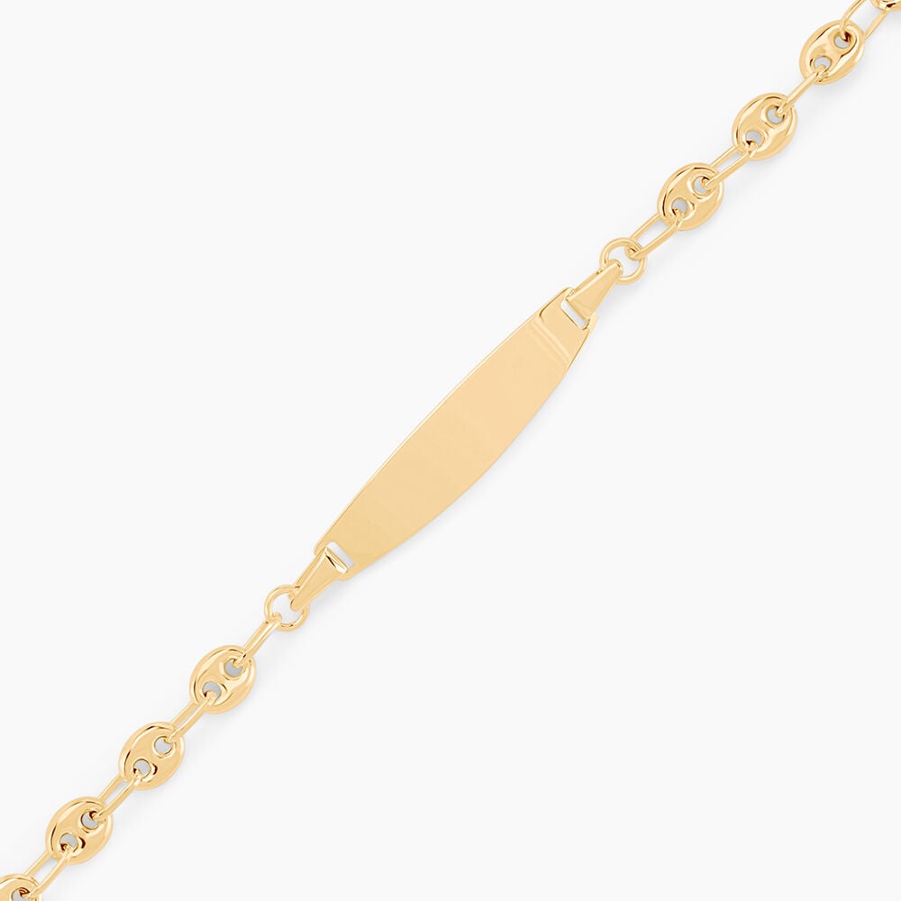 Bracelet Identit&eacute; Evin Maille Grain De Cafe Or Jaune - Gourmettes Enfant | Marc Orian