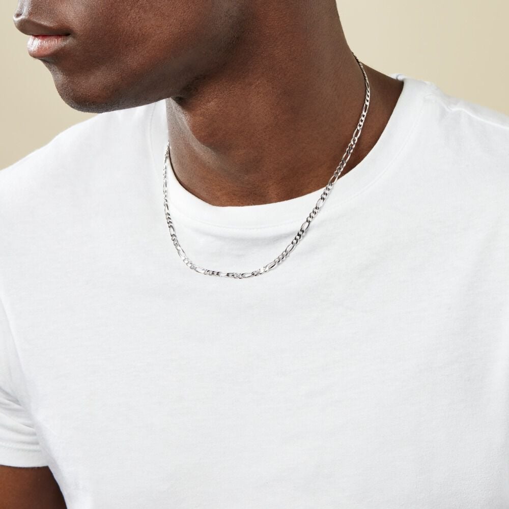 Chaîne Vivian Maille Alternee 1/3 Argent Blanc - Chaines Homme | Marc Orian