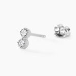 Boucles D'oreilles Puces Gigi Argent Blanc Diamant Synth&eacute;tique - Puces Femme | Marc Orian
