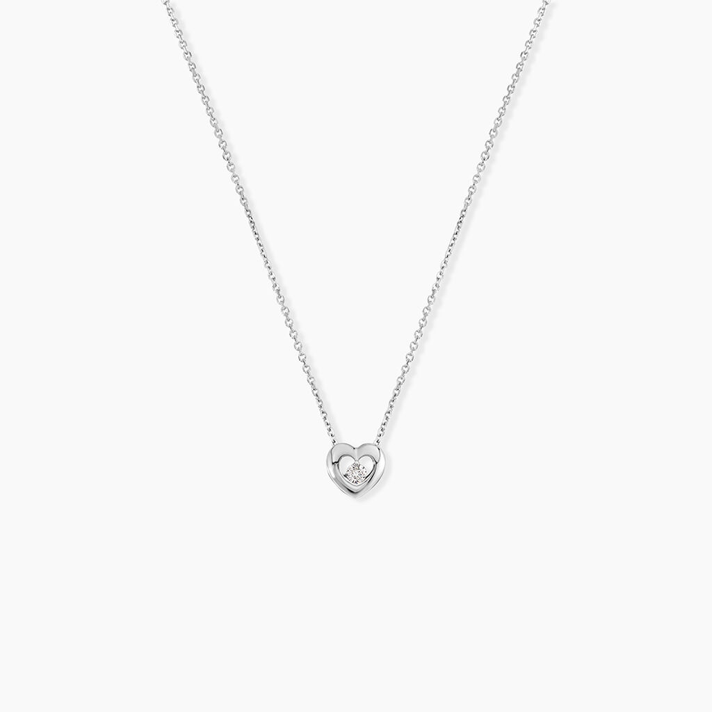 Collier Purete Or Blanc Diamant - Colliers avec pierres Femme | Marc Orian