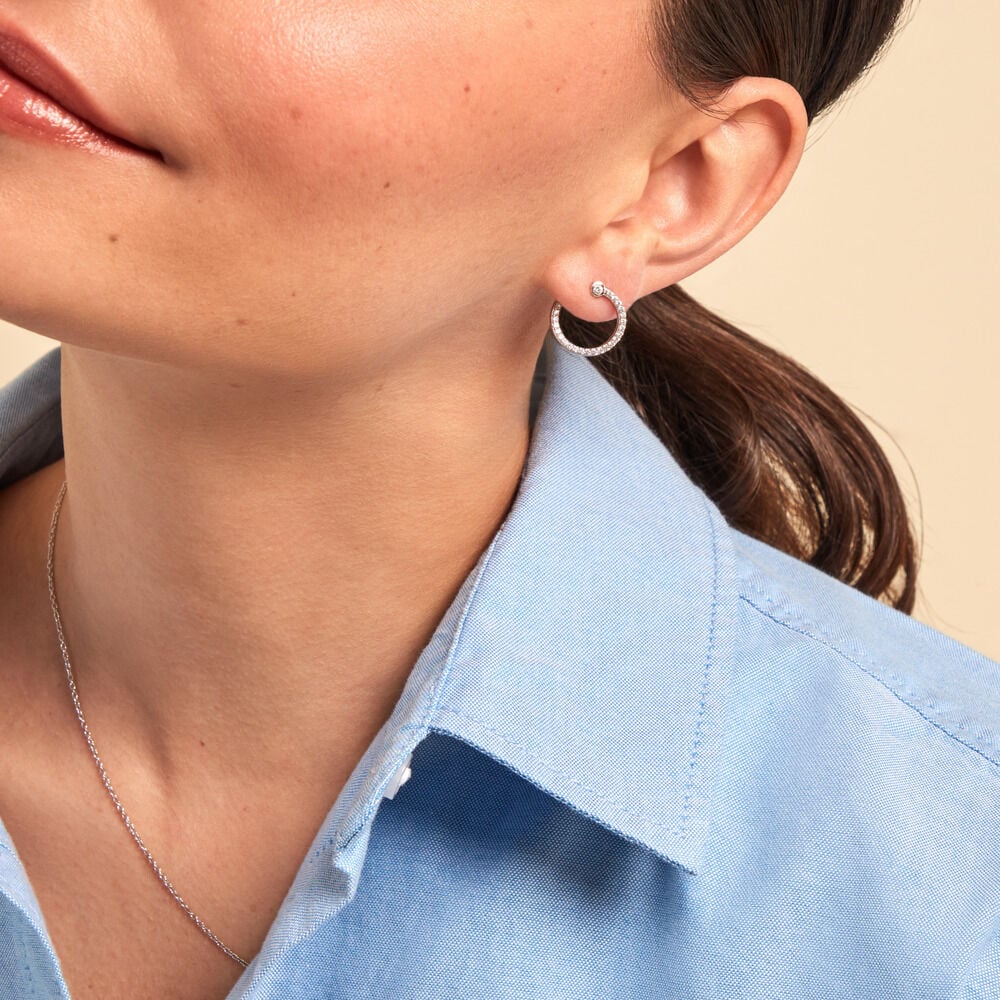 Boucles D'oreilles Puces Raffaela Argent Blanc Oxyde De Zirconium - Nouveautés Femme | Marc Orian