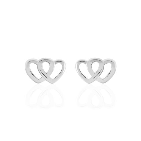 Boucles D'oreilles Puces Lehinaae Argent Blanc - Puces Femme | Marc Orian