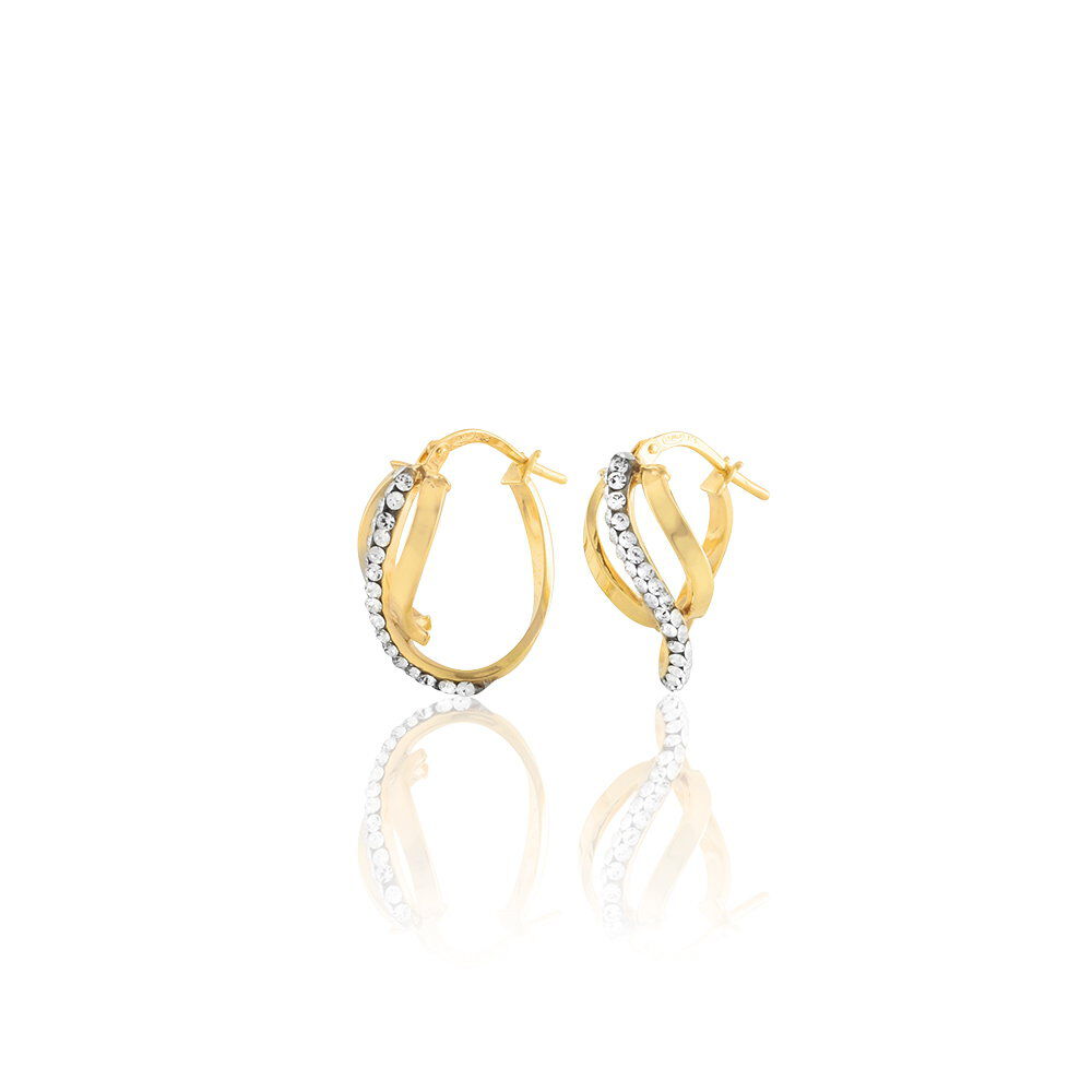 Cr&eacute;oles Mitica Or Jaune Strass - Cr&eacute;oles Femme | Marc Orian