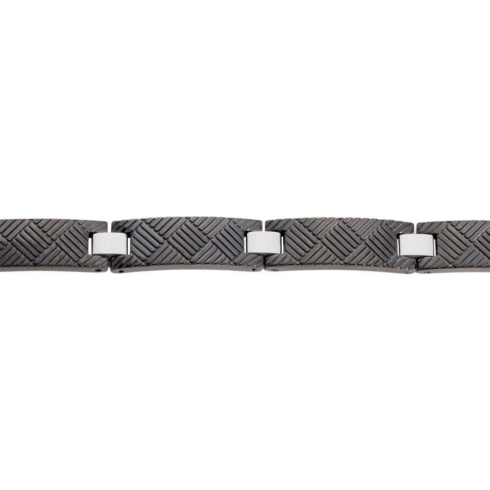 Bracelet Phebus Him Acier Blanc Et Noir - Bracelets cha&icirc;nes Homme | Marc Orian
