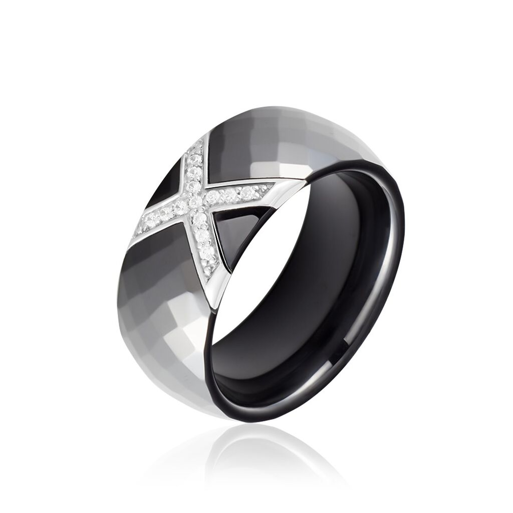 Bague Ceramique X Argent Blanc Oxyde De Zirconium Et Céramique - Bagues avec pierre Femme | Marc Orian