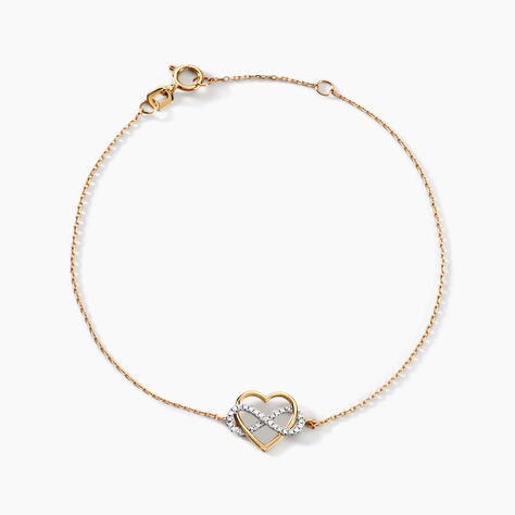 Bracelet Lachina Or Bicolore Oxyde De Zirconium - Bracelets chaînes Femme | Marc Orian
