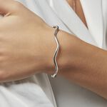 Bracelet Jonc Jennie Ondule Or Blanc - Bracelets joncs Femme | Marc Orian