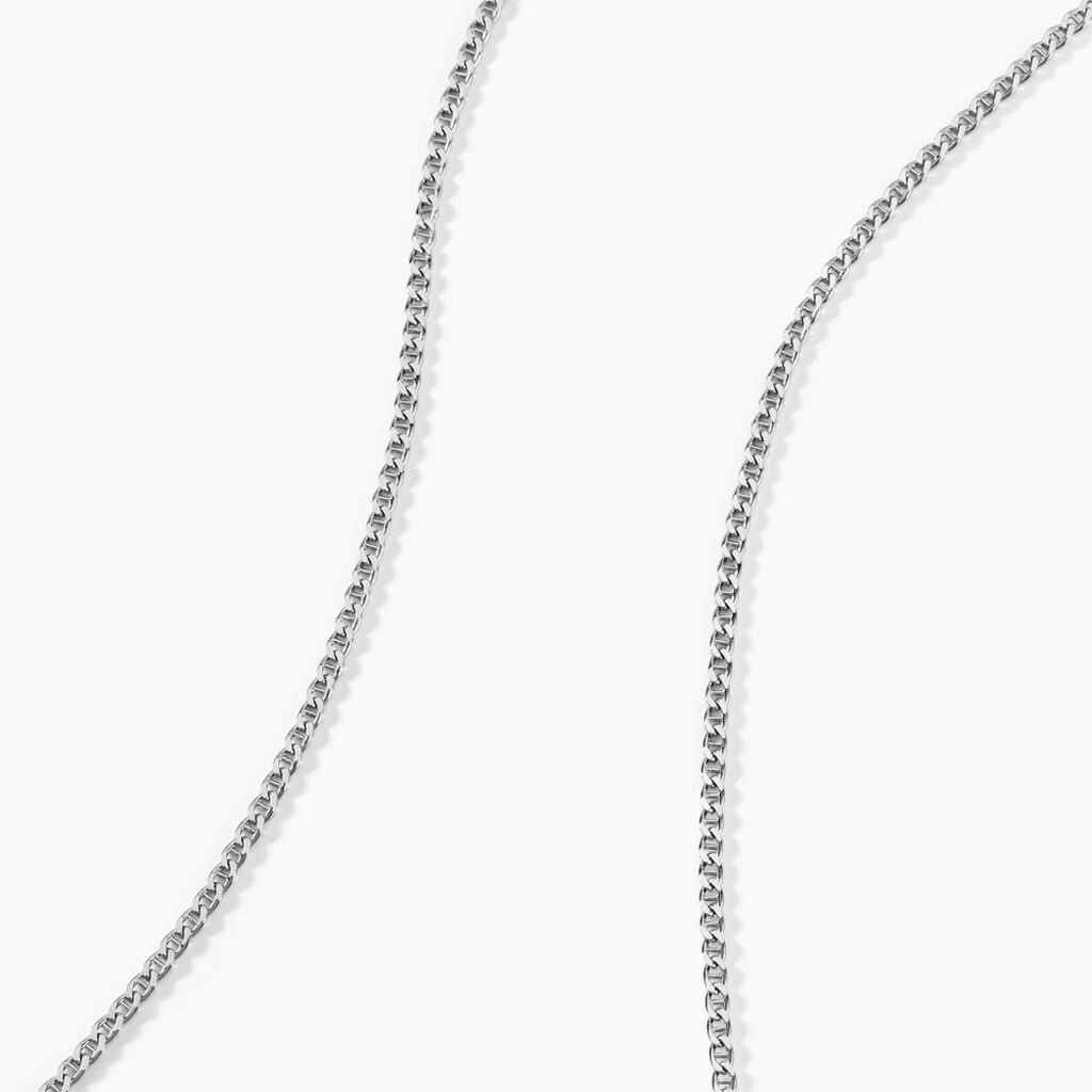 Collier Maille Piato Argent Blanc - Chaines Famille | Marc Orian