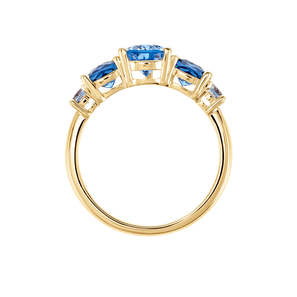 Bague Huffie Plaqué Or Jaune Pierre D'imitation - Bagues avec pierre Femme | Marc Orian