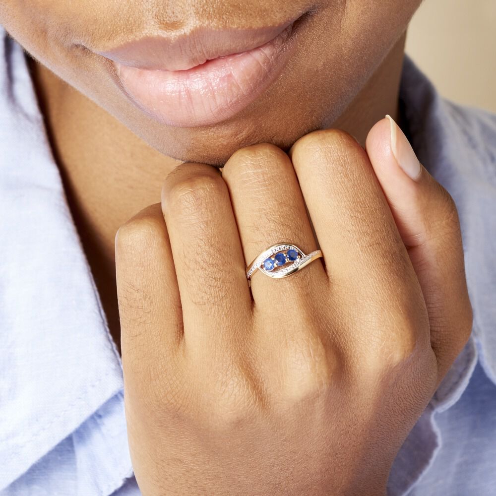 Bague Aurora Or Bicolore Saphir Et Diamant - Bagues fiançailles Femme | Marc Orian