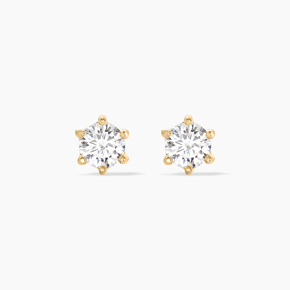 Boucles D'oreilles Puces Yléna Plaqué Or Jaune Oxyde De Zirconium - Puces Femme | Marc Orian