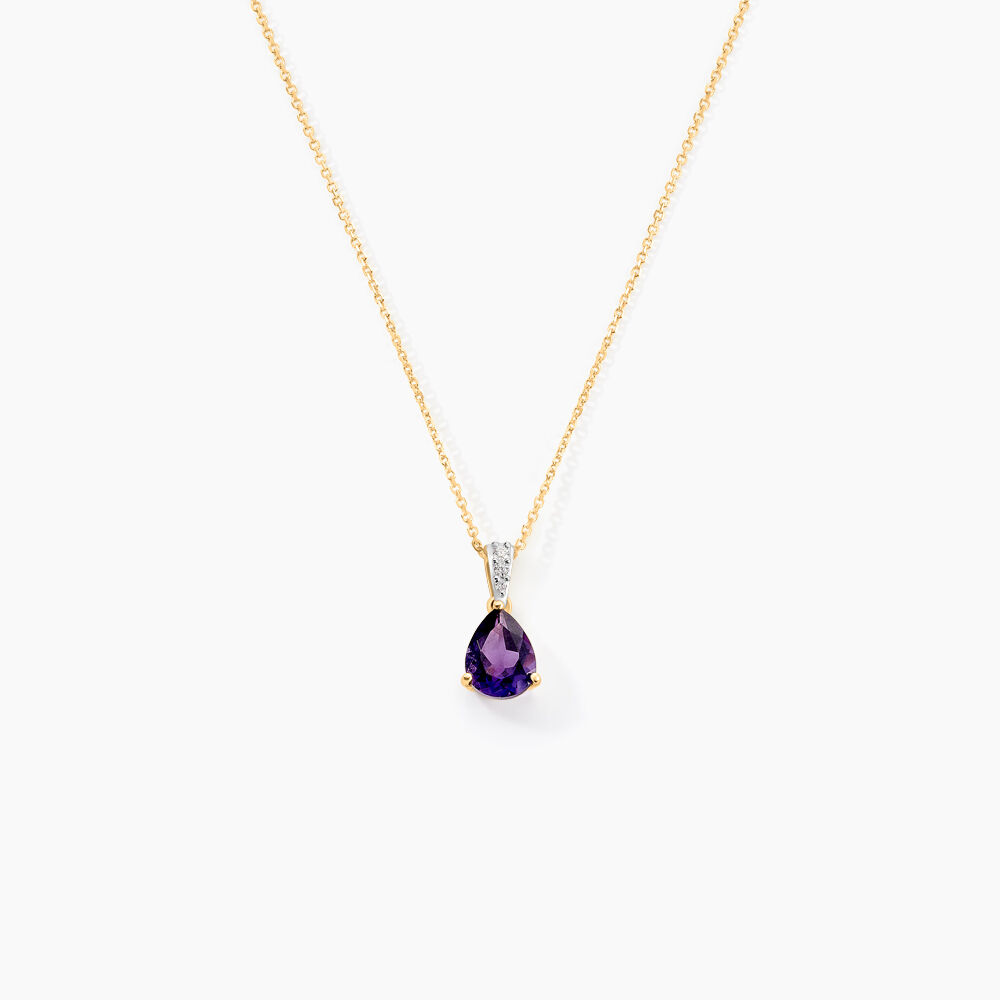 Pendentif Gorgel Or Jaune Am&eacute;thyste Oxyde De Zirconium - Pendentifs Femme | Marc Orian