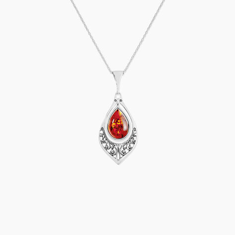 Collier Argent Blanc Doralyn Ambre - Colliers avec pierres Femme | Marc Orian