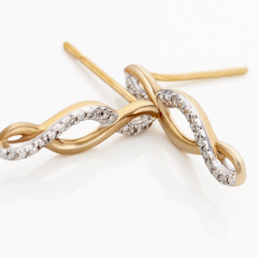 Boucles D'oreilles Puces Or Jaune Abisai Diamants - Puces Femme | Marc Orian