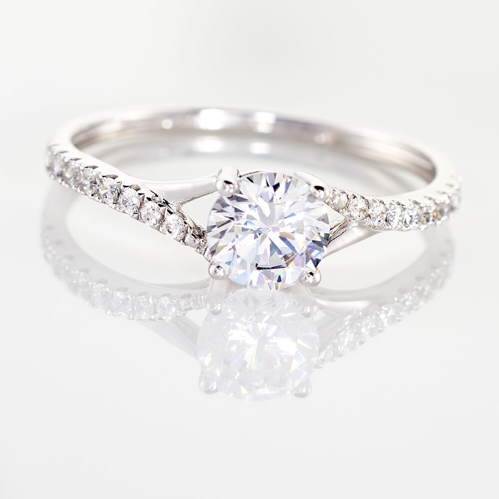 Bague Evita Or Blanc Oxyde De Zirconium - Solitaires Femme | Marc Orian