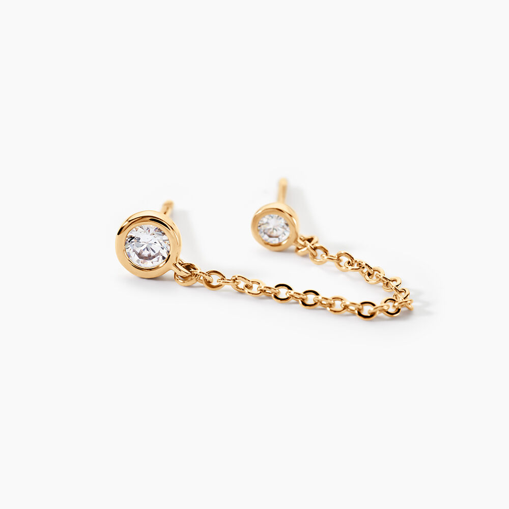 Bijou D'oreille Unitaire Jacinda Plaqu&eacute; Or Jaune Oxyde De Zirconium - Piercings d'oreilles Femme | Marc Orian